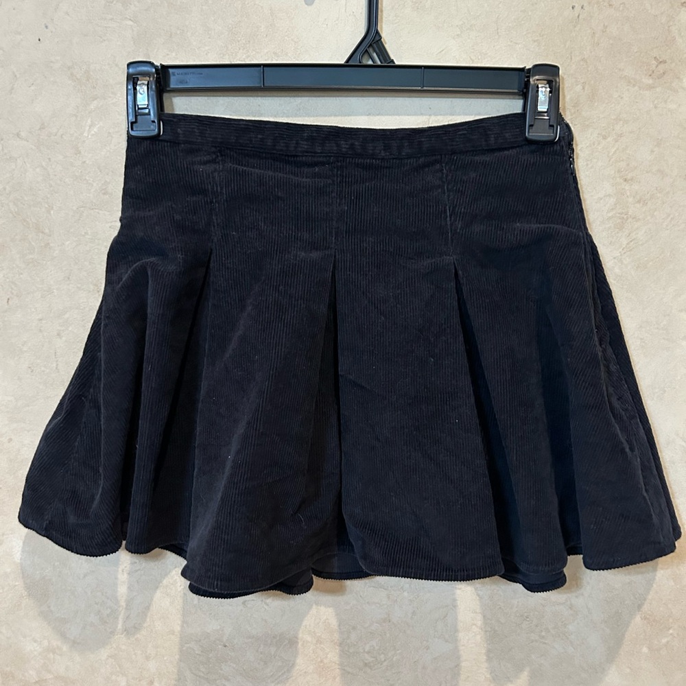 SO Black Mini corduroy skater Skirt juniors 5